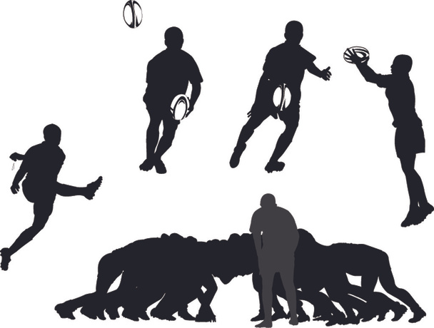 Rugby players collection - vector - Vector, Image