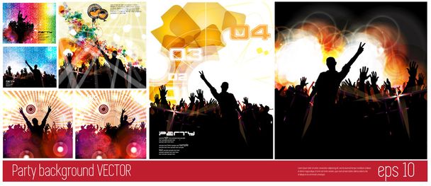 grote set van muziek partij poster - Vector, afbeelding