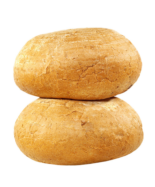 Купка двох теплих хрустких хлібів. Ізольовані
. - Фото, зображення
