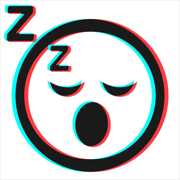 Simbolo emoticon sorriso cartone animato, icona in effetto 3d con colore blu e rosso - Vettoriali, immagini