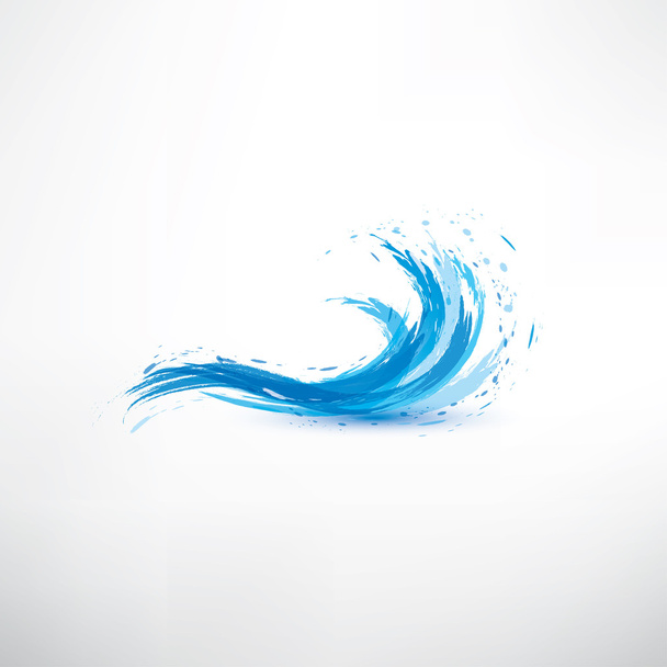  blue water wave, abstract vector symbol - Vektör, Görsel