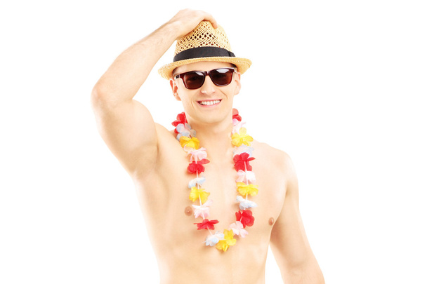 Shirtless handsome guy with hat - Foto, immagini