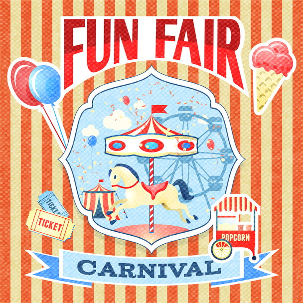 Vintage carnival poster template - Vector, Image
