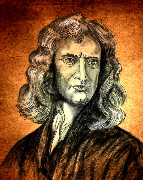 Сэр Исаак Ньютон - английский физик, математик, механик и астроном, один из основателей классической физики.. - Фото, изображение
