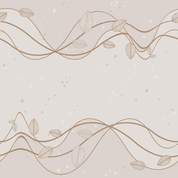 Wavy Branches With Leaves Background - Vector, Image