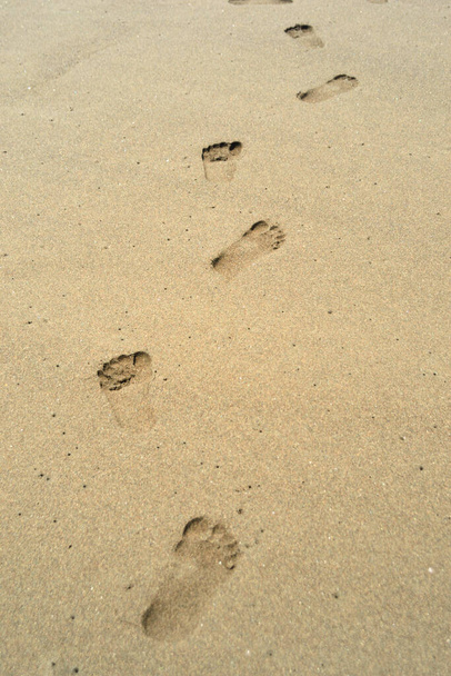 footprints in the sand beach - Photo, Image