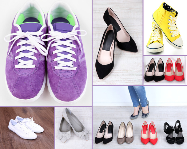 Collage of different shoes - Zdjęcie, obraz