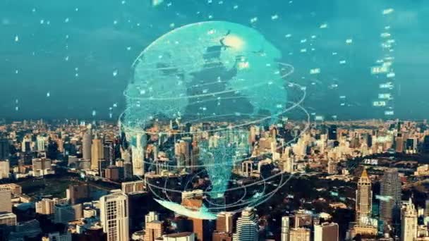 Globale Vernetzung und die Modernisierung des Internetnetzes in Smart City - Filmmaterial, Video
