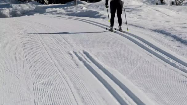 Küçük bir Avusturya köyünde insanlar kayak yapıyor. - Video, Çekim