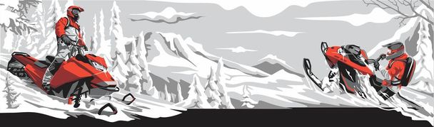 Сніговий фрірайд у векторі
  - Вектор, зображення