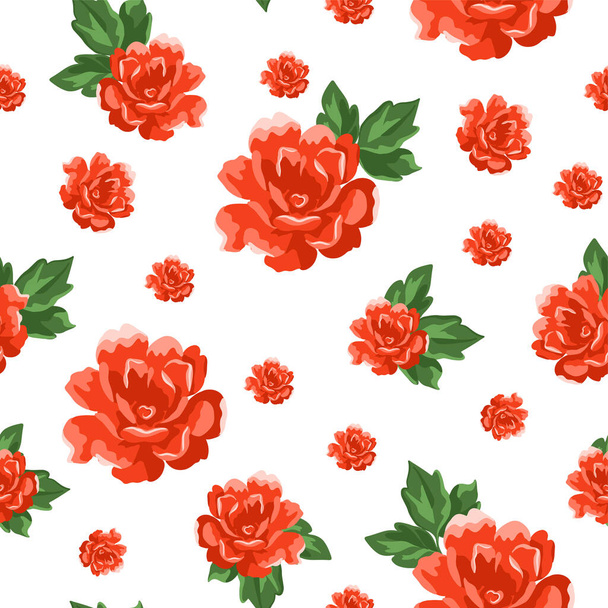 Seamless pattern with roses. Vintage floral background. Vector illustration - Vector, Image
