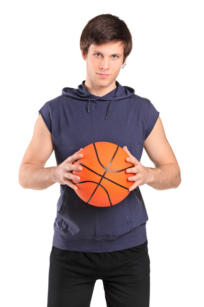 Boy holding basketball - 写真・画像
