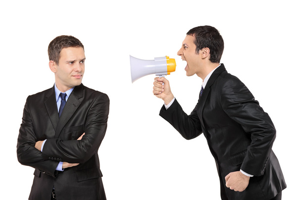 Businessman yelling via megaphone - Foto, immagini