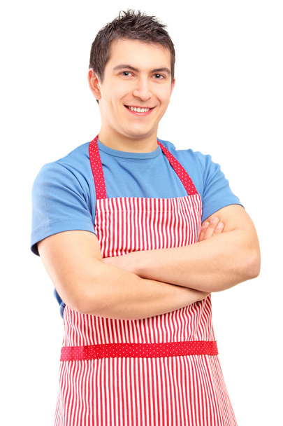 Male wearing apron - Φωτογραφία, εικόνα