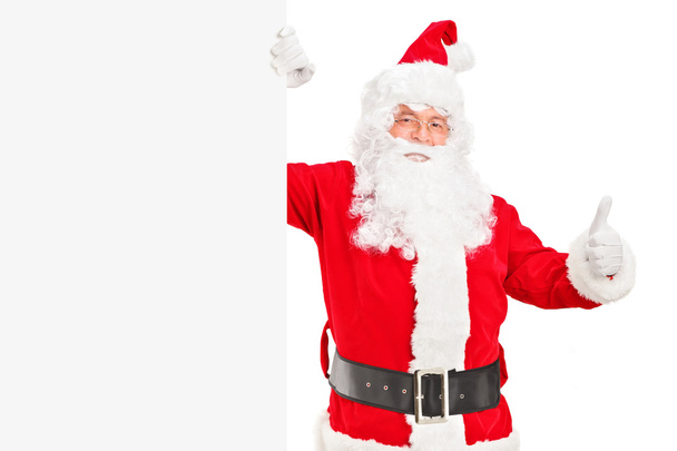 Santa claus geven duim omhoog - Foto, afbeelding