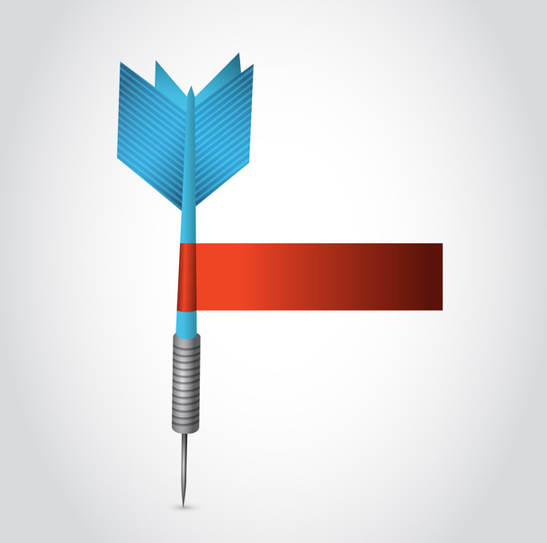 blue dart and red blank sign illustration design - Photo, Image
