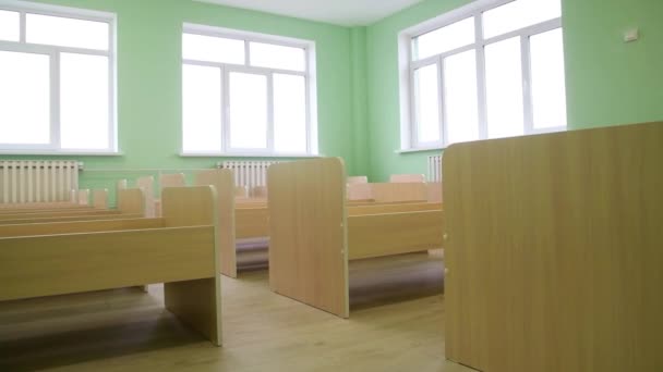 Many beds for children are in the kindergarten bedroom - Footage, Video