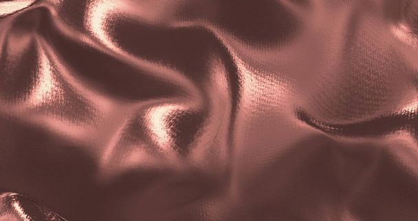 Roségold funkelnd paillettenbesetzten Hintergrund. Glamour Satin Textur 3D-Rendering. Magische Frohes neues Jahr 3D-Illustration. - Foto, Bild