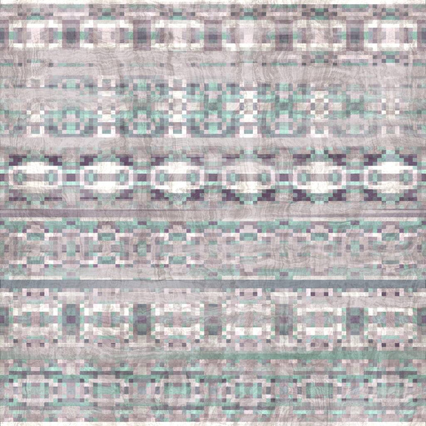 Zökkenőmentes Kilim Rug Square Pixel Pattern Print - Fotó, kép