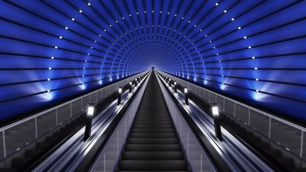Auf einer futuristischen Rolltreppe nach oben. Nahtlose Schleife abstrakten Bewegungshintergrund. hochauflösendes 3D-Rendering. 4k UHD (3840x2160) - Filmmaterial, Video