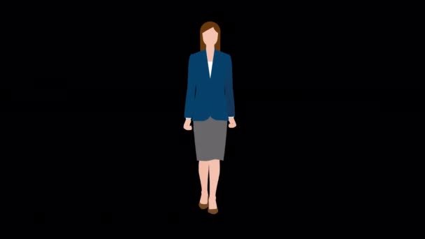 Una donna d'affari in giacca e cravatta vista dal davanti. Materiale di sfondo video  - Filmati, video