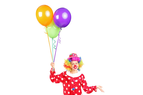 Female clown with balloons - Zdjęcie, obraz