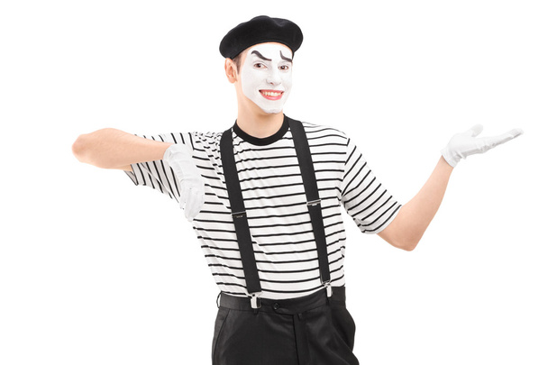 Mime artist gesturing with hand - Photo, image