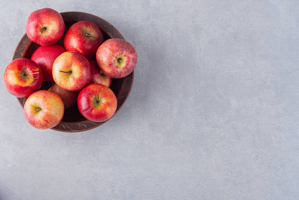 fresh ripe apples on a grey background - Photo, Image
