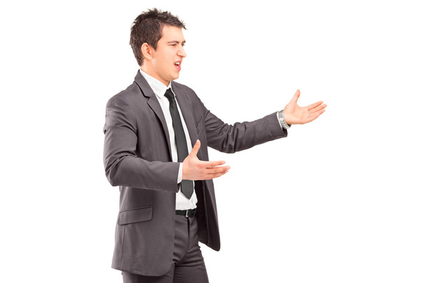Professional man in suit arguing - Foto, Imagem