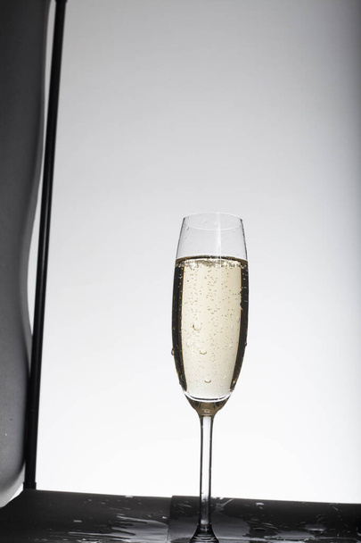 Champagne glasses against light background  - Photo, Image