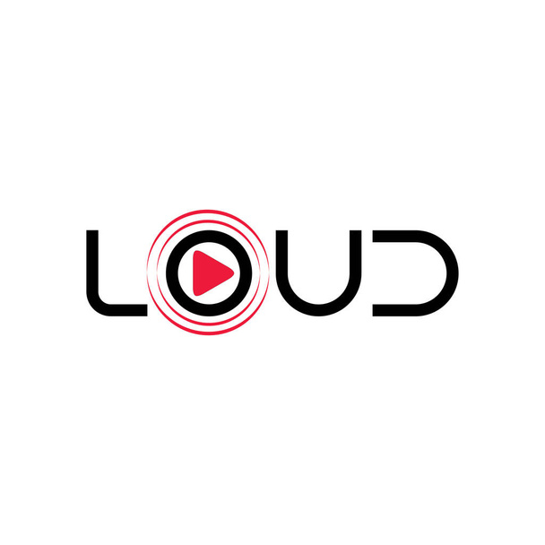 Hoparlör logo tasarım vektörlü LOUD harfi - Vektör, Görsel