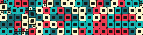 Abstrakcyjny geometryczny wzór mozaiki kolorów, generatywna ilustracja sztuki obliczeniowej, imitacja elementów barwnych układanki - Wektor, obraz
