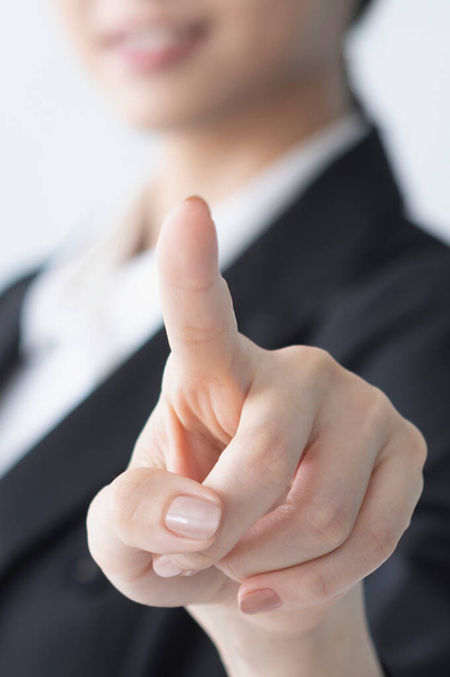 partial view of businesswoman gesturing by hand - Photo, Image
