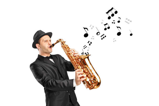 Man playing on saxophone - Photo, image