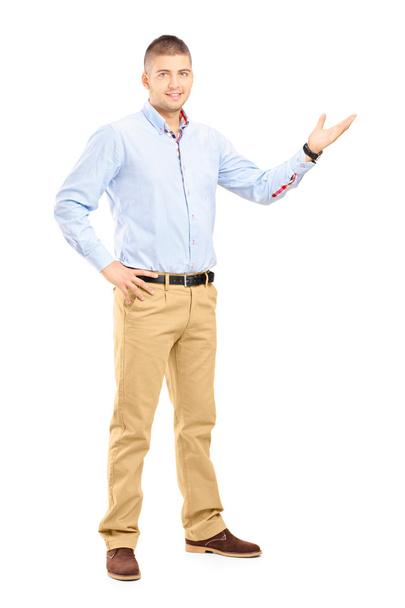 Guy gesturing with his hand - Фото, изображение