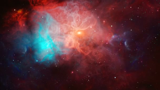 moving shiny dust and colorful clouds in space - Footage, Video