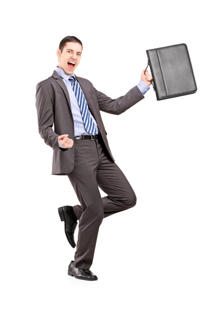 Businessman holding briefcase - Foto, afbeelding
