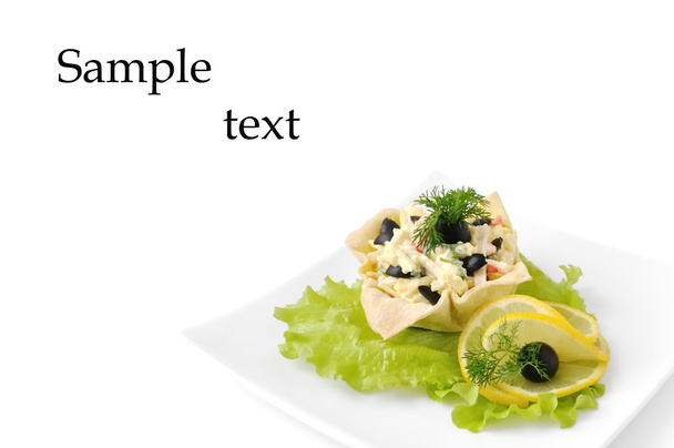 sepet içinde Yengeç Salatası - Fotoğraf, Görsel