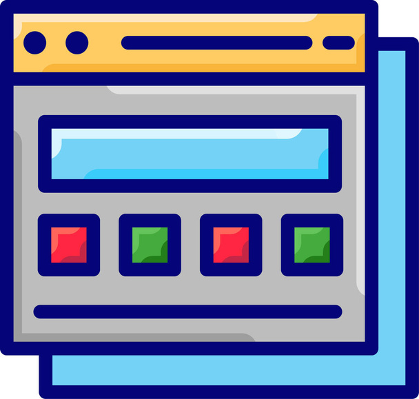 programmation web icône plate, vecteur, illustration - Vecteur, image