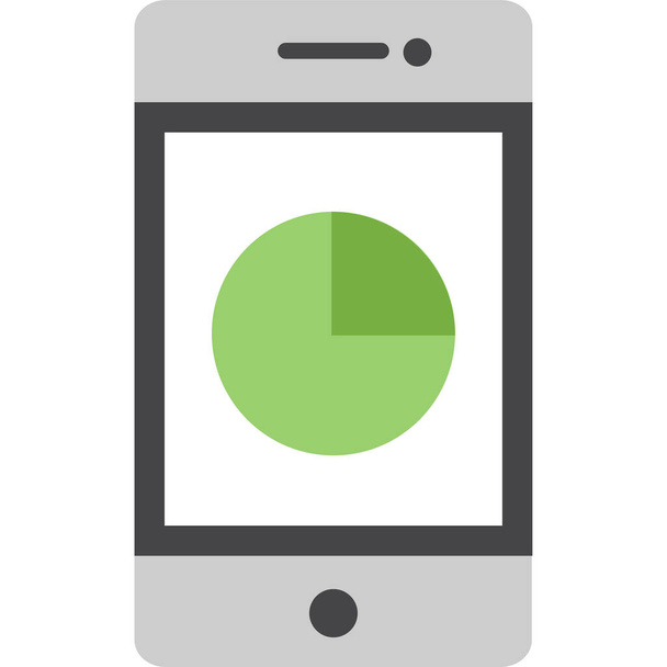 diagramma aziendale sull'icona dello schermo dello smartphone. illustrazione vettoriale. Concetto analitico - Vettoriali, immagini