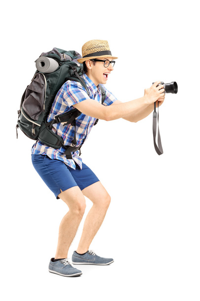 Male tourist taking picture - Фото, изображение