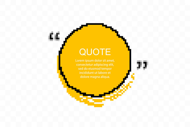 Pixelated Quote box icon. Texting quote boxes. Blank Grunge brush background. Vector illustration - Vector, Image