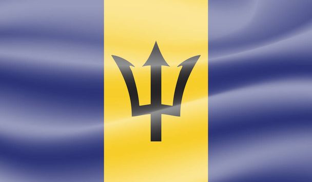Гранж-флаг Барбадоса. Векторная иллюстрация. Эффект гранжа можно легко очистить. - Вектор,изображение