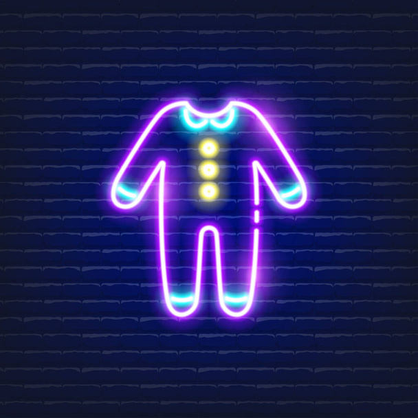 Baby romper neon icon. Glowing Vector illustration of child signs for design. Children concept - Vector, Image