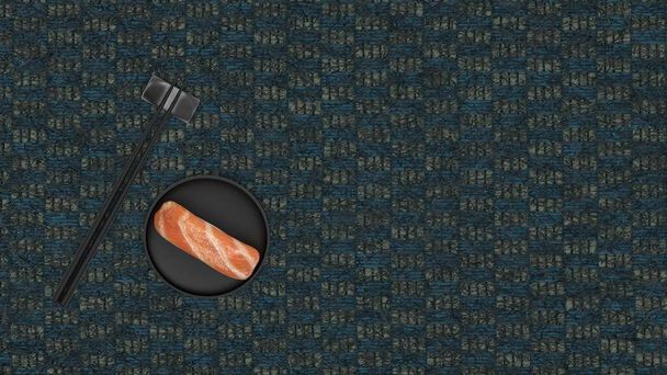 A 3d renderelés sushi és evőpálcikák szép háttér - Fotó, kép