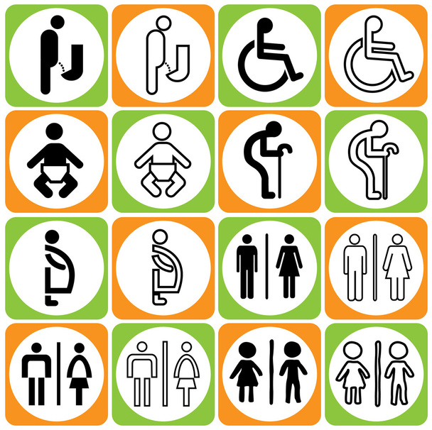 toilet sign-01 - Vector, Image