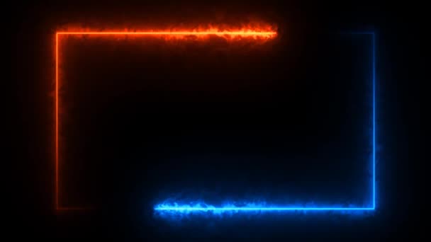 elvont zökkenőmentes háttér kék tűz energia hurkolt animáció fény izzó vonalak elvont háttér neon doboz képernyők és vetítés feltérképezése - Felvétel, videó