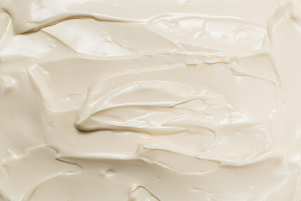 White whipped cream texture. Top view.  - Photo, Image