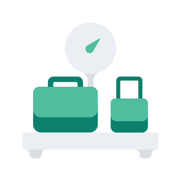 holiday hotel luggage icon in Flat style - Vektör, Görsel