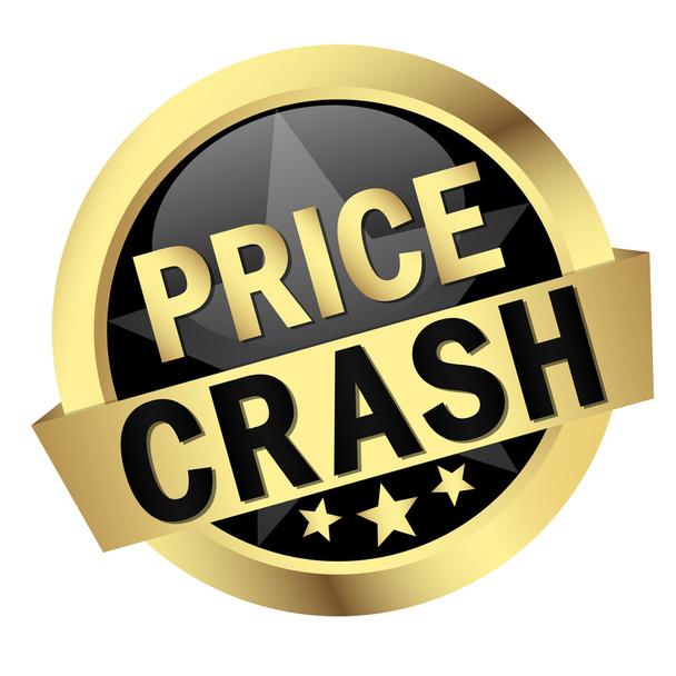 Кнопка з банером " PRICE CRASH
 " - Вектор, зображення